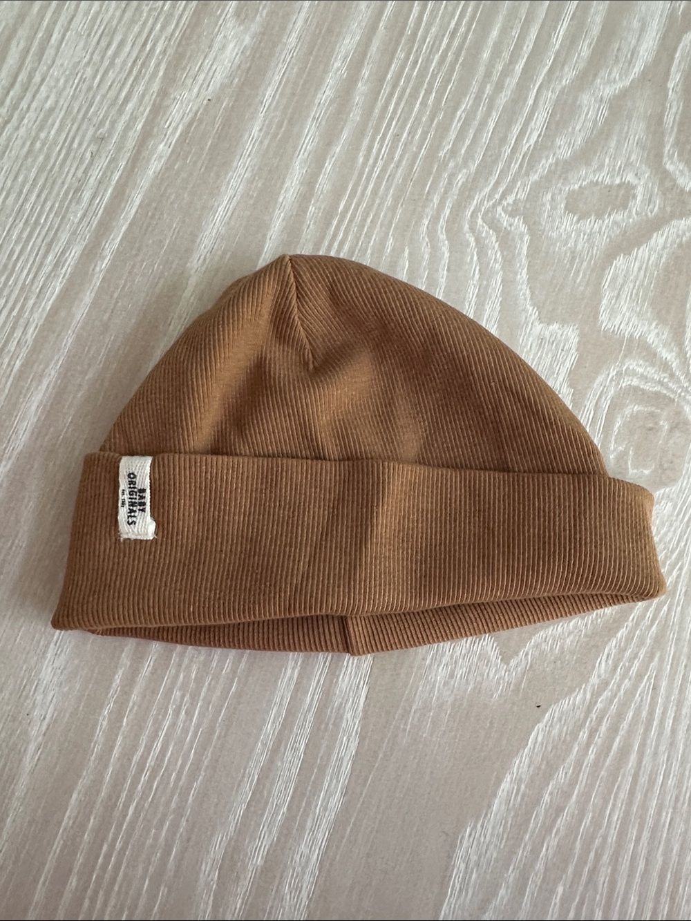 Ribbed Tan Beanie Hat | 9-12 mths (Baby)